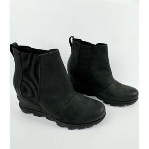 Sorel Joan Of Arctic Wedge II Chelsea Ankle Boots Black  Womens 8.5